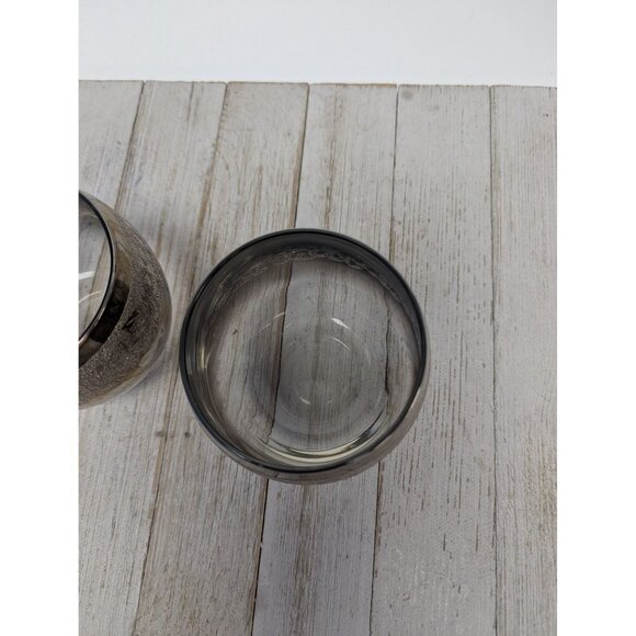 Dorothy Thorpe Roly Poly Glasses Silver Fade Grape Design Vintage Set 2 Ombre - Picture 4 of 6